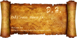 Dénes Henrik névjegykártya